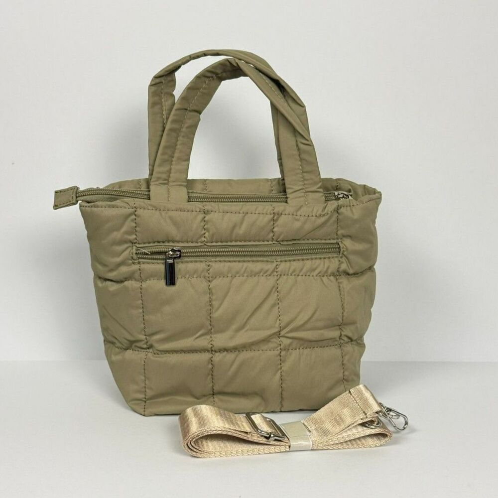 Green Mini Puffer Quilted Crossbody/ Shoulder Bag